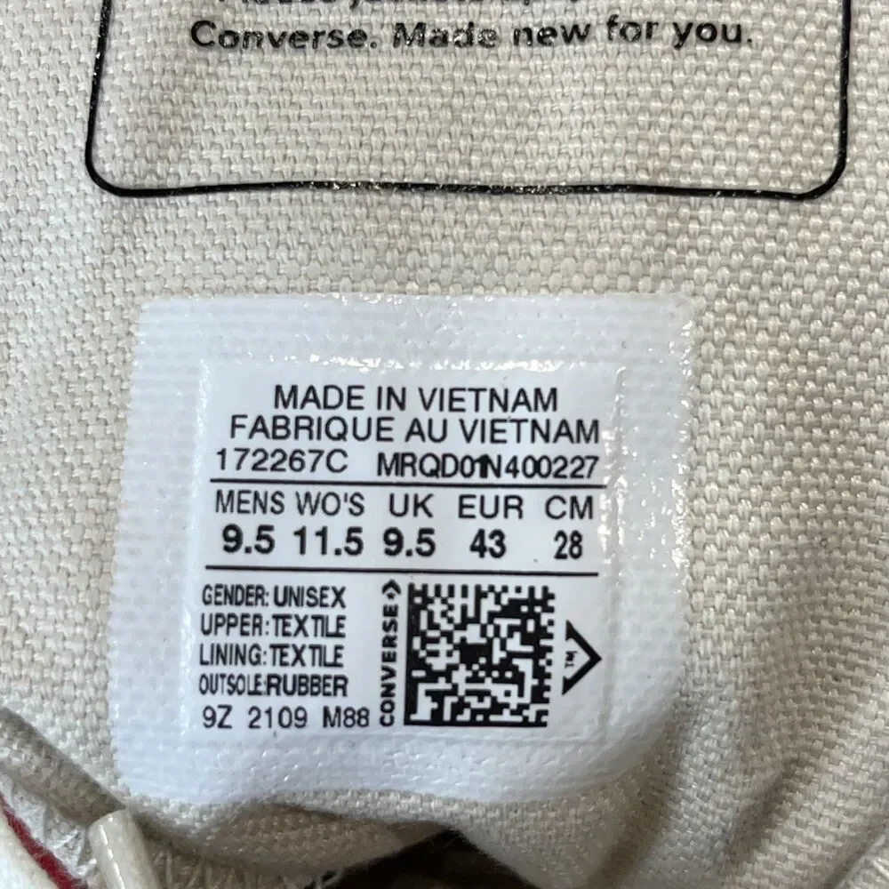 Converse NEW Chuck 70 Hi Red‎ Navy Black Fluff Fleece Shoes Sneakers M9.5 W11.5 - Picture 14 of 16